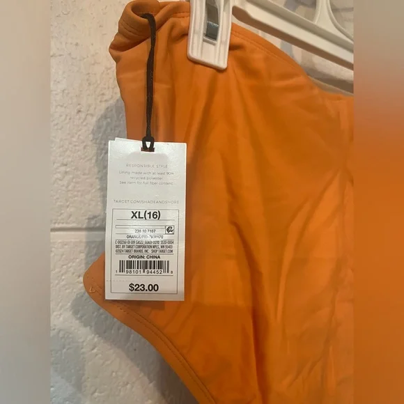 Shade & Shore Orange extra HighWaist medium seat coverage Bikini Bottom size XL - Picture 3 of 3